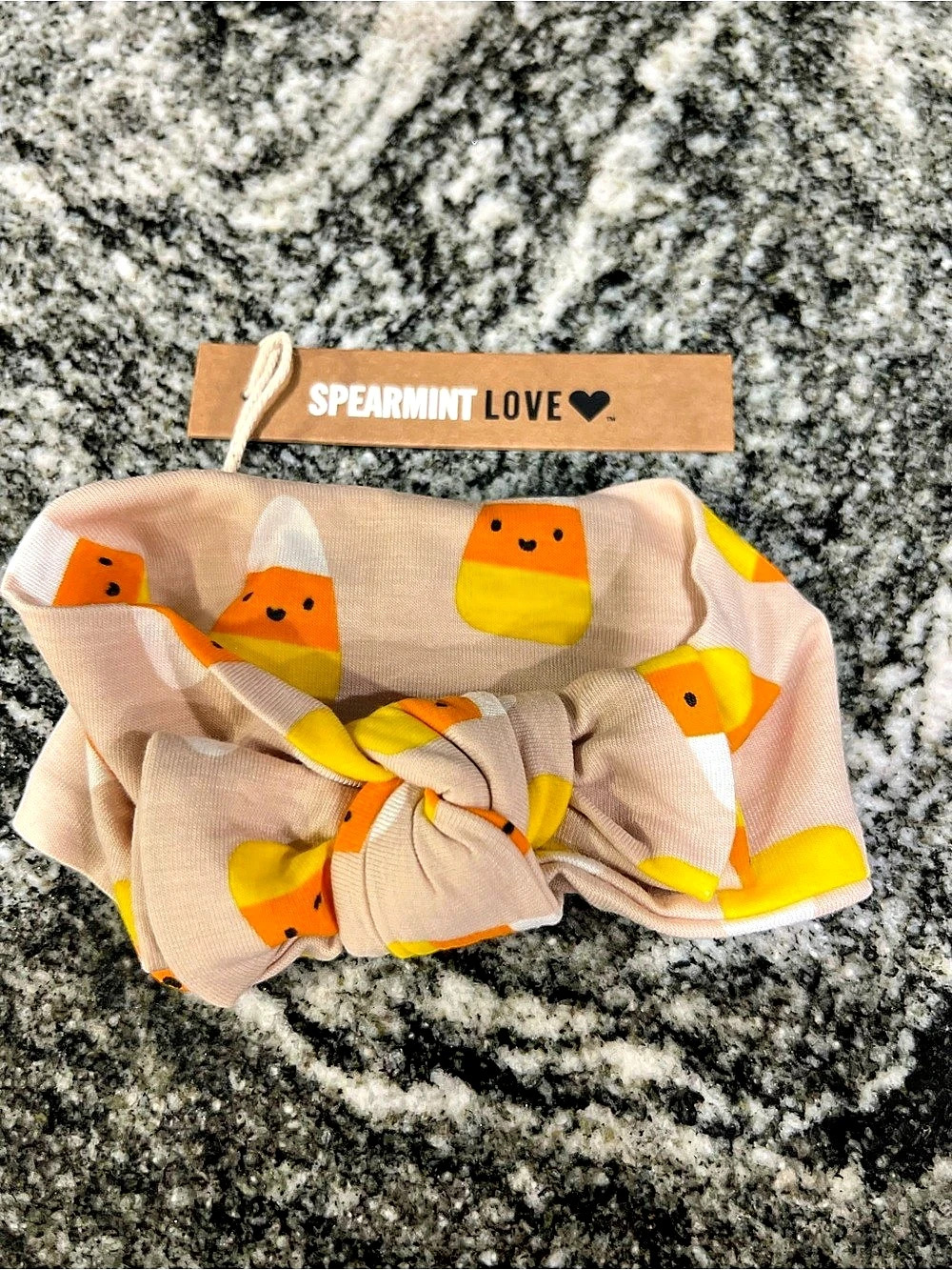 Spearmint Love Knot Bow, Candy Corn Hair Accessory